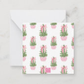 Roze Bow Ginger Jar Kerstboom Foto Notitiekaartje (Achterkant)