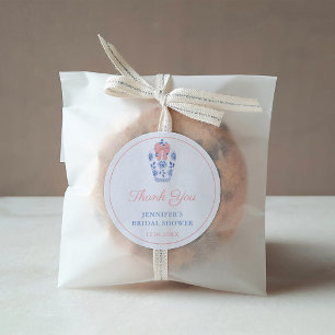 Roze Bow Ginger Jar Vrijgezellenfeest Hartelijk da Ronde Sticker