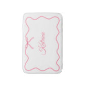 Roze Bow Girly Coquette Gepersonaliseerde Badmat (Voorkant Verticaal)