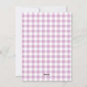 Roze Bow Groene Garland Gingham Kerstmis Foto Feestdagenkaart (Achterkant)