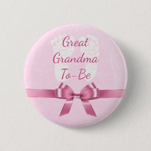Roze Bow Grote Oma om Baby shower Button te zijn