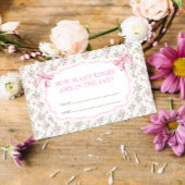 Roze Bow Hoeveel Kisses Bruids Spel Informatiekaartje