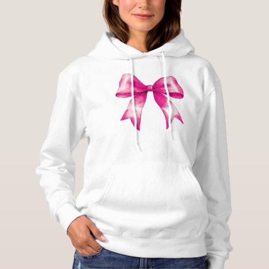 Roze bow hoodie (Voorkant)