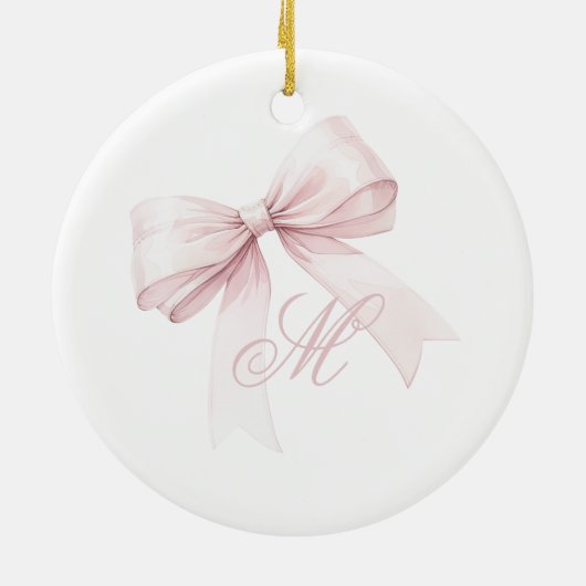 Roze Bow Kerst Ornament (Achterkant)