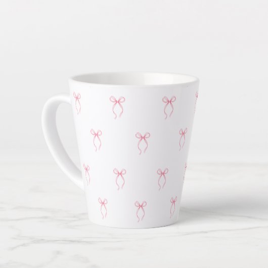 Roze bow latte mok (Linkerhoek)