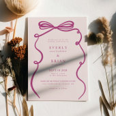 Roze Bow Lijst bruiloft Kaart