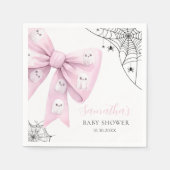 Roze Bow Little Boo Halloween Baby shower servet (Voorkant)