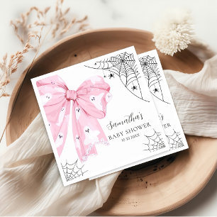 Roze Bow Little Boo Halloween Baby shower servet
