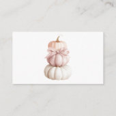 Roze Bow Little Pumpkin Baby shower Luier Raffle Informatiekaartje (Achterkant)