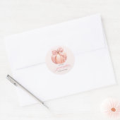 Roze Bow Little Pumpkin Baby shower Sticker (Envelop)