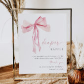 Roze Bow Luier Raffle Teken Coquette Meisje Blush Poster