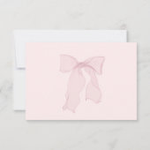 Roze Bow Meisje Baby shower Bedankkaart (Achterkant)