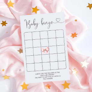 Roze Bow Meisje Baby shower Bingo Spel
