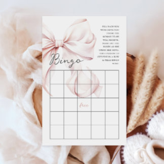 Roze Bow Meisje Baby shower Gift Bingo Activiteit 