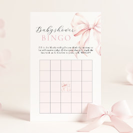 Roze Bow Meisje Baby shower Gift Bingo Activiteit