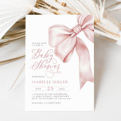 Roze Bow Meisje Baby shower Kaart