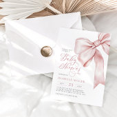 Roze Bow Meisje Baby shower Kaart