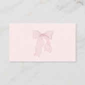 Roze Bow Meisje Baby shower Luier Raffle Informatiekaartje (Achterkant)