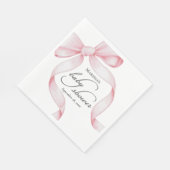 Roze Bow Meisje Baby shower Servet (Hoek)