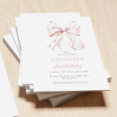 Roze Bow Meisje Derde Verjaardag Kaart