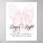 Roze Bow Modern Baby shower Luier Raffle Poster (Voorkant)