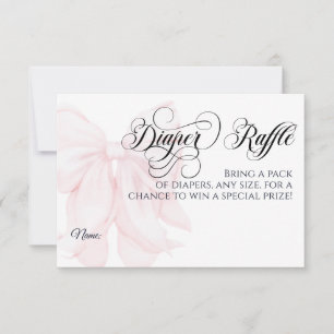 Roze Bow Modern Elegant Meisje Baby shower Luier Kaart