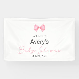 Roze Bow Modern Meisje Baby shower Spandoek