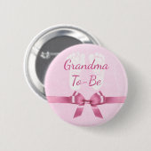 Roze Bow Oma om Baby shower Button (Voorkant /achterkant)
