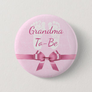 Roze Bow Oma om Baby shower Button
