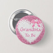 Roze Bow Oma om Baby shower Button (Voorkant /achterkant)