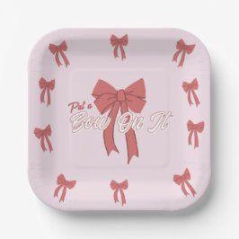 Roze Bow Party Uitnodiging - Coquette Bow Verjaard Papieren Bordje