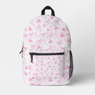 Roze Bow Patroon Kawaii Harten en linten Bedrukte Rugzak