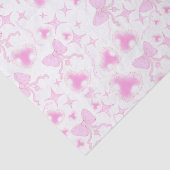 Roze Bow Patroon Kawaii Harten en linten Tissuepapier (Detail)