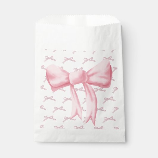 Roze Bow Peppy Favor Tassen Bedankzakje (Voorkant)