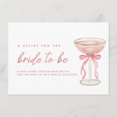 Roze Bow Petals & Prosecco Vrijgezellenfeest Recep Informatiekaartje (Voorkant)