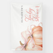 Roze Bow Pompoen Baby shower Achtergrond Banner (Verticaal)