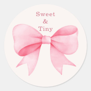 Roze Bow Pompoen Baby shower Stickers