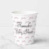 Roze Bow Preppy Baby shower Papieren Bekers (Voorkant)