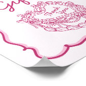 Roze Bow Retro Hart Coquette Cake Kaarten & Gesche Poster (Hoek)