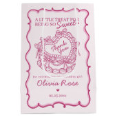 Roze Bow Retro Hart Coquette Taart Verjaardag Medium Cadeauzakje (Achterkant)