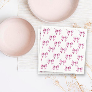 Roze Bow Ribbon Baby shower Servet