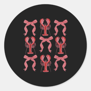 Roze Bow Schattige Coquette Crawfish Y2k Clean Gir Ronde Sticker
