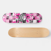 Roze Bow Skull Skateboard (Horizontaal)