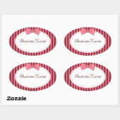 Roze bow-stickers ovale sticker (Vel)