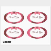 Roze bow-stickers ovale sticker (Vel)