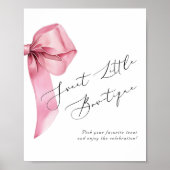 Roze Bow Sweet Little Bostique Zoete tafel Poster (Voorkant)