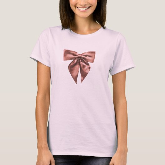 Roze bow t-shirt (Voorkant)