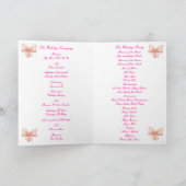 Roze Bow Trouwprogramma Kaart (Binnen)