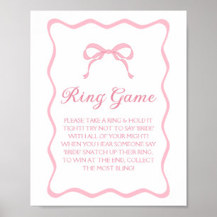 Roze Bow Tying de Knoop Vrijgezellenfeest Ring Gam Poster