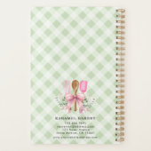 Roze Bow Utensils & Green Gingham Planner Notitieb (Achterkant)